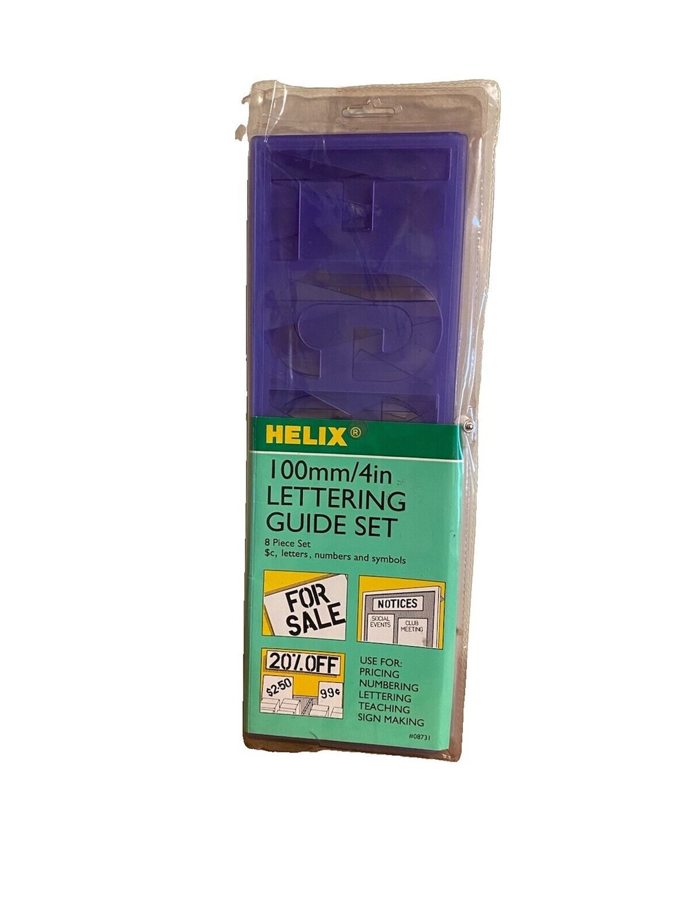 Helix 100mm/4” Lettering Guide Set: Tracing Letters And Numbers
